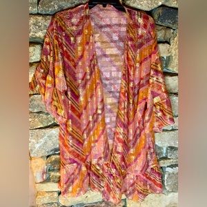 Victorias Secret swim coverup shiny pink jewel tones S